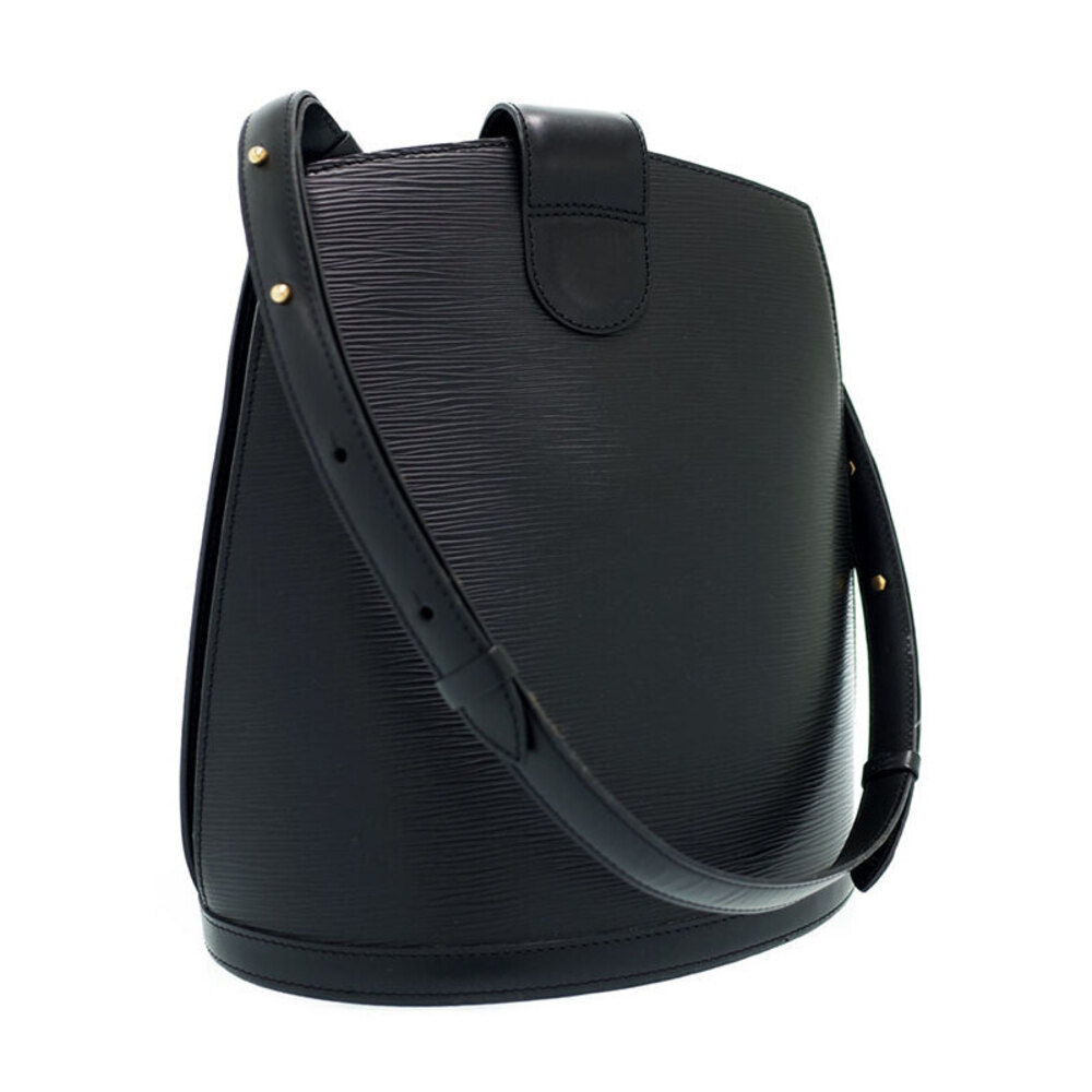 Louis Vuitton Shoulder Epi Bag Leather Black Cluny